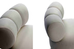 Detailansicht des Sessels mit gesteppter Rückenlehne in Beige