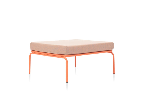 ATAMAN Designer modularer Gartensofa-Pouf mit Polster in Beige und Gestell in Orange
