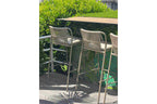 BIANCA plus Gartenbarstühle an Outdoor-Bar mit gepolsterten Sitzflächen