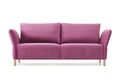 DAISY Designer Sofa von EXTRAFORM in Rosa mit Holzfüßen – Frontansicht