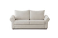 FAIRY Designer Schlafsofa im Landhausstil mit schmaleren Armlehnen und Kissen – Frontansicht