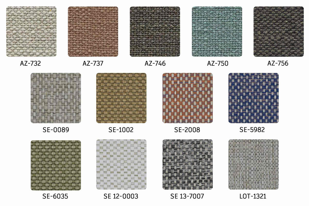 Bild mit Stoffmustern: AZ-732, AZ-737, AZ-746, AZ-750, AZ-756, SE-0089, SE-1002, SE-2008, SE-5982, SE-6035, SE 12-0003, SE 13-7007, LOT-1321
