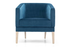 INTAMO-S Designer Sessel von EXTRAFORM in Blau mit Holzbeinen – Vorderansicht