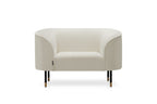 Le Mans Designer Sessel in Weiß – Frontalansicht