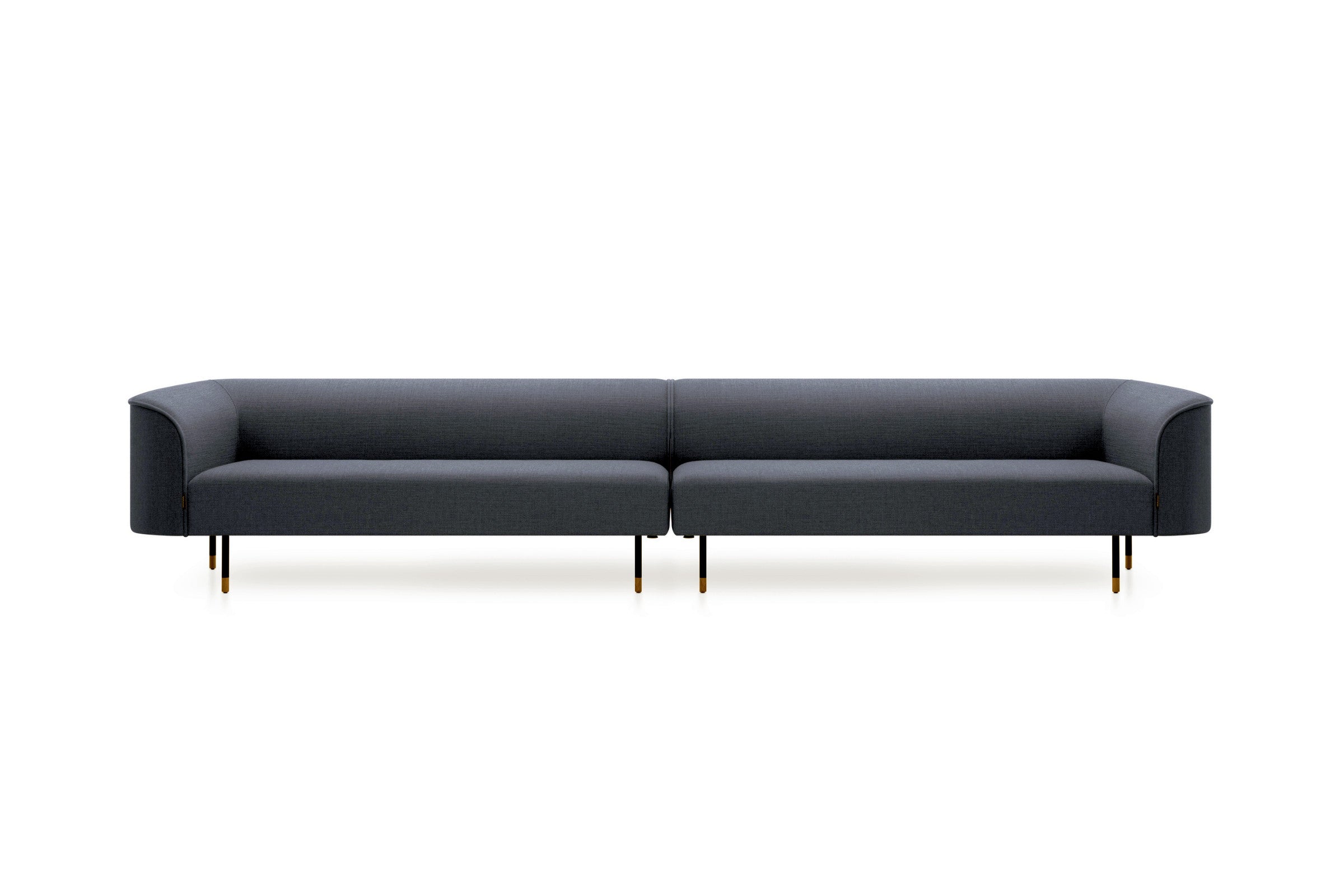 Sofa in Dunkelgrau als symmetrische Doppelkombination
