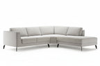 LUMEA Designer Eckmodul Sofa in Hellgrau mit Eckelement und Chaiselongue rechts