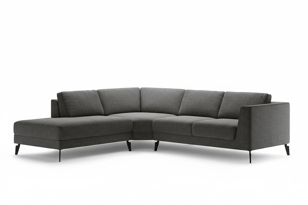 In Dunkelgrau mit Chaiselongue links