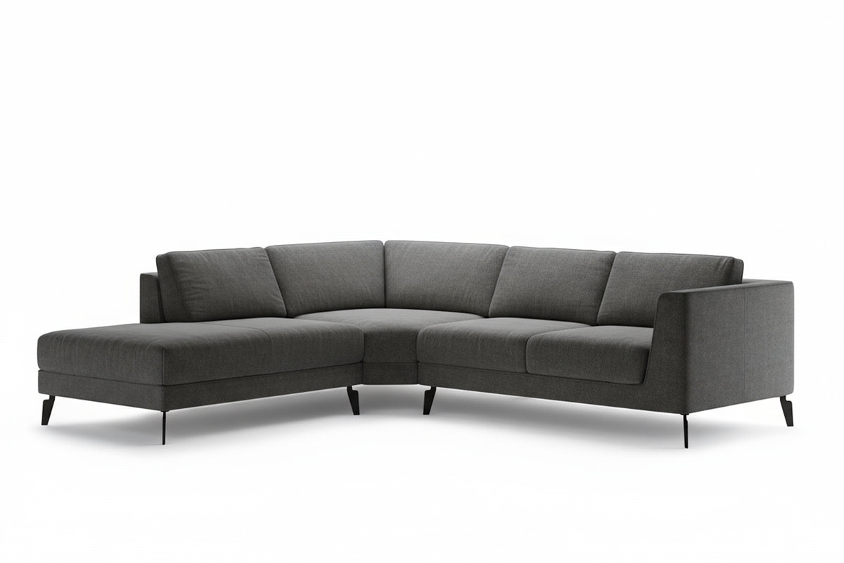 In Dunkelgrau mit Chaiselongue links