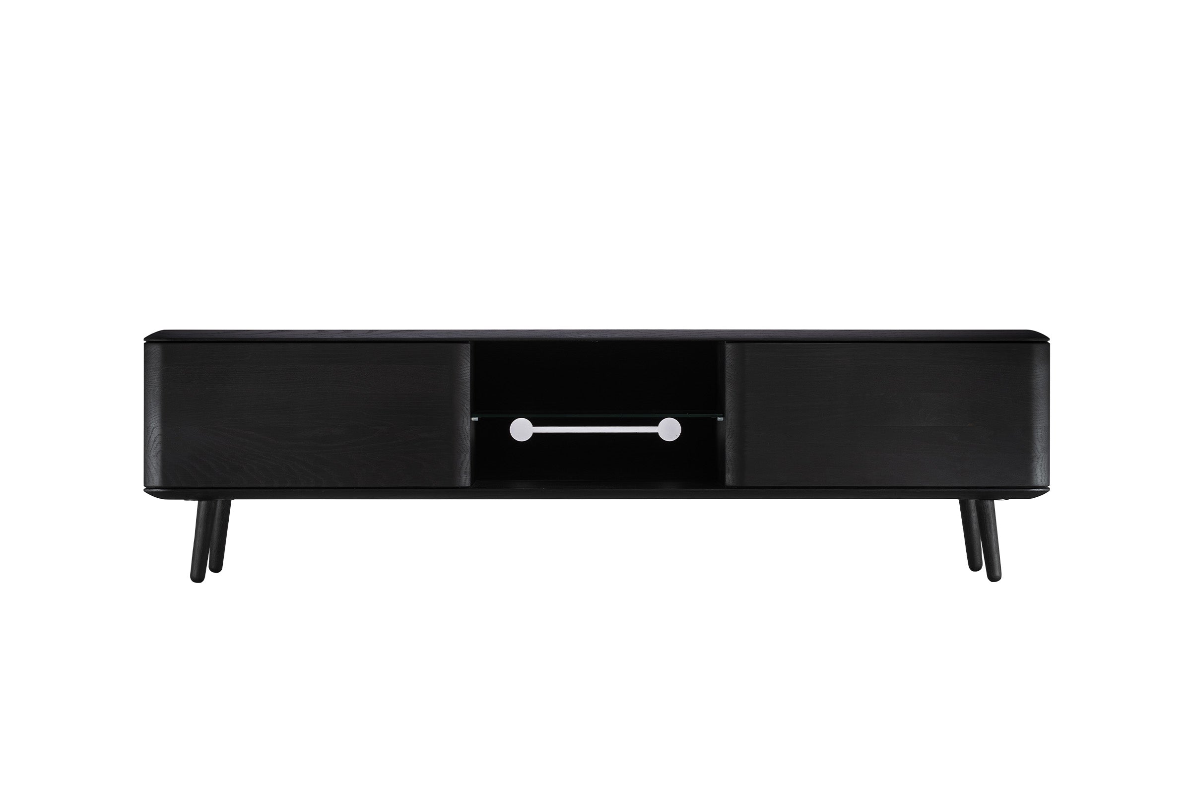 MALIN Lowboard aus Massivholz mit Holzbeinen und Nische - SOLIDMADE | Design Furniture
