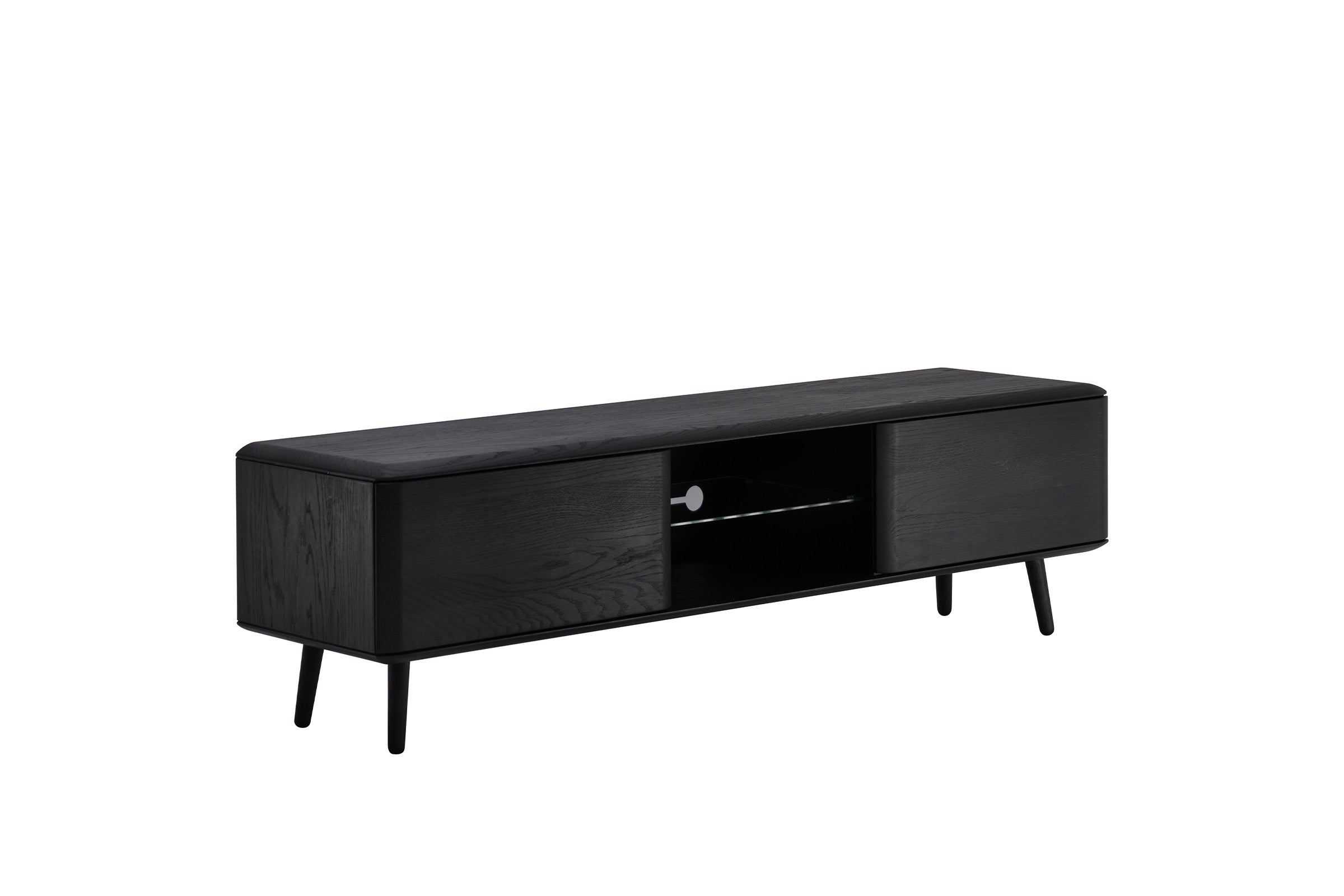 MALIN Lowboard aus Massivholz mit Holzbeinen und Nische - SOLIDMADE | Design Furniture