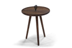 MALIN Beistelltisch mit Lederschlaufe – Holzdetails