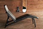 MARSHALL Designer Lounge-Sessel – bequemer Sessel zum Lesen und Entspannen aus Massivholz und edlem Leder