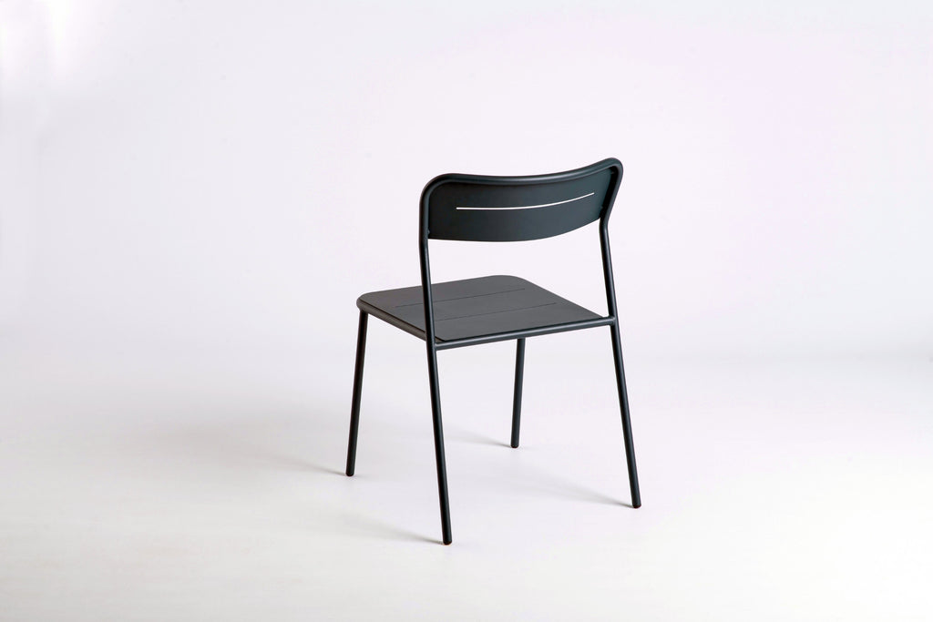 Outdoor Stuhl Metall Design Rückansicht