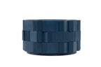 Seitenansicht des blauen REPETA 10 Designer Beistelltischs