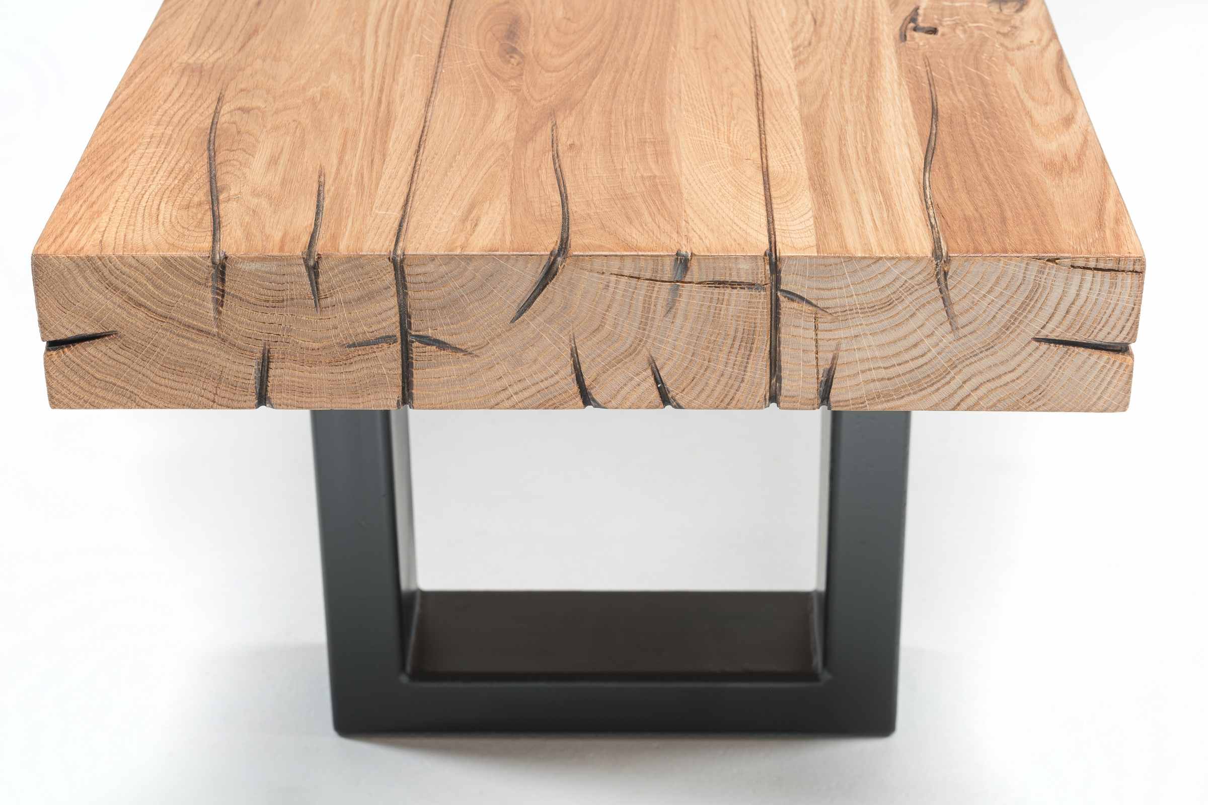 TYKO Sitzbank von Whiteoak aus Massivholz, Frontansicht