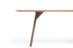 Detailaufnahme der Tischplatte mit Tischbein - minimalistisches Design